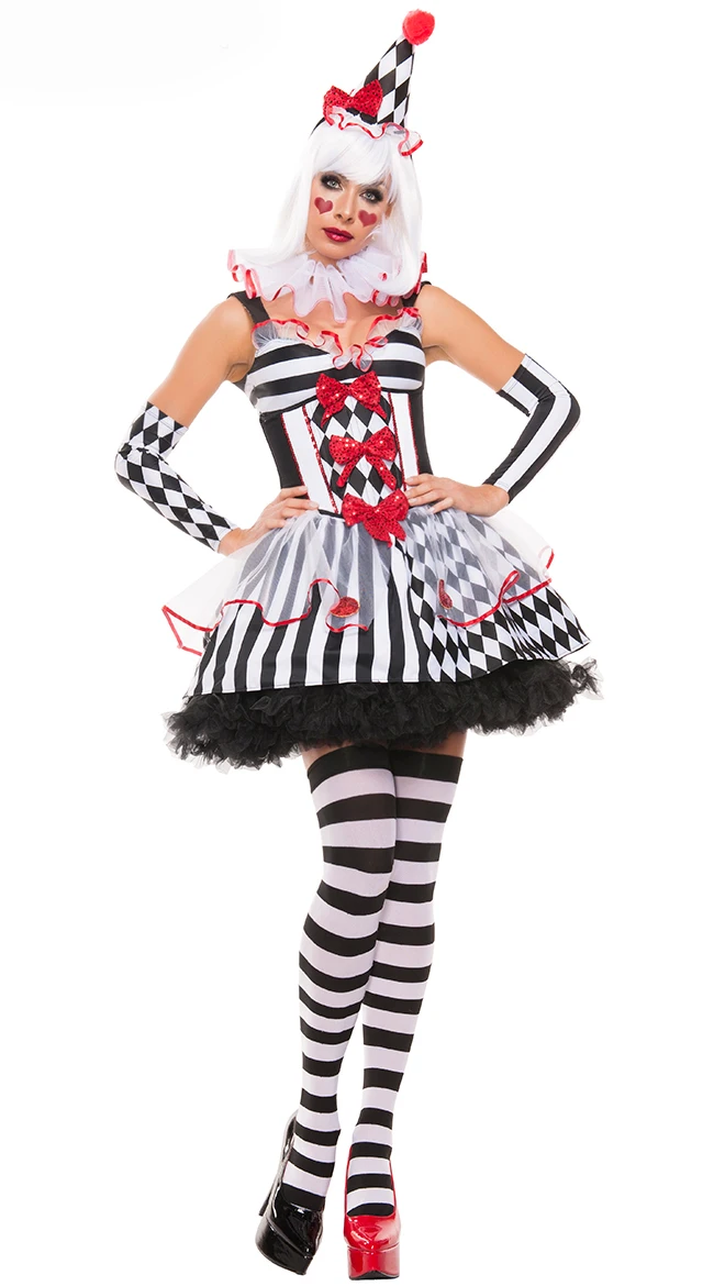 New Super Luxury Clown Circus Horror Costume Halloween High quality ...