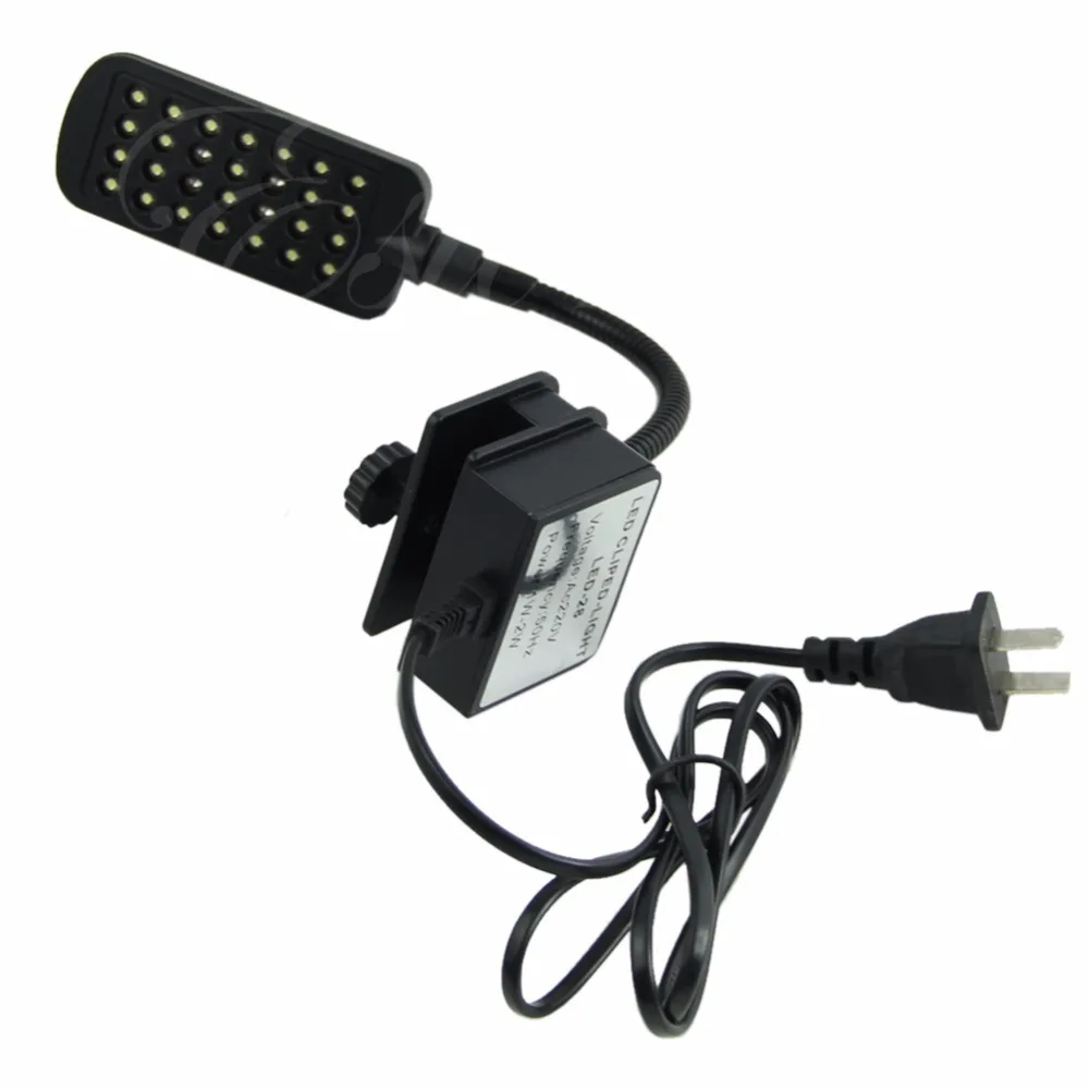 New 28 LED Aquarium Fish Tank Clamp Clip Lamp Light White&Blue Color