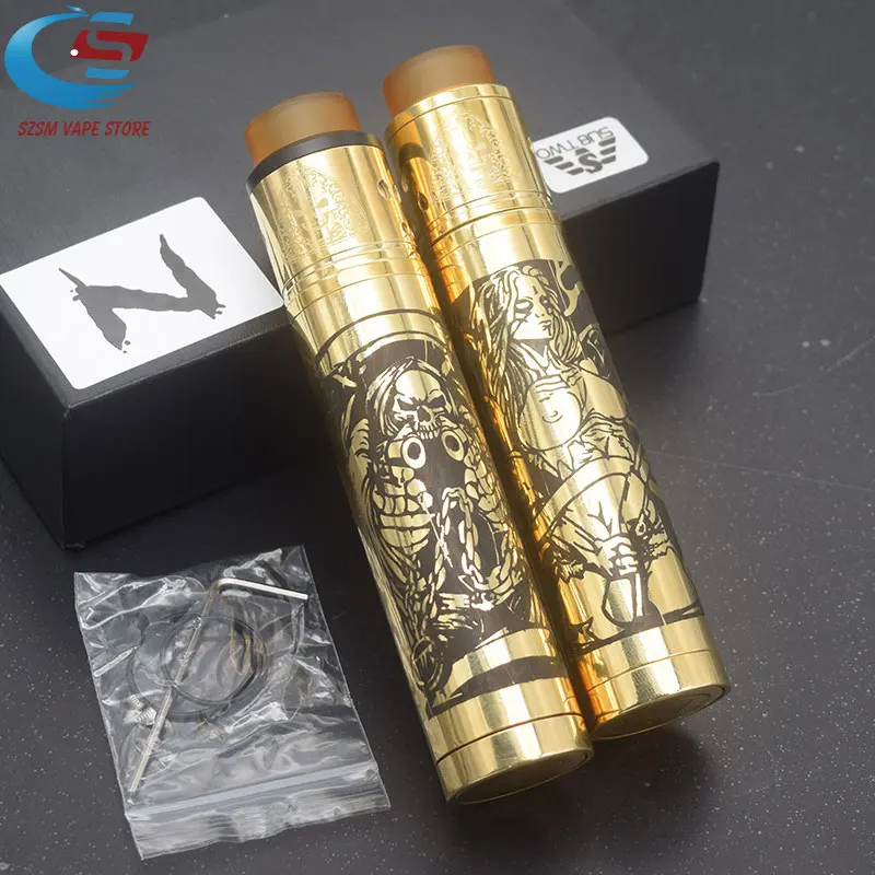 

2PCS/Lot SUB TWO Mechanical Mod Kit Electronic cigarette Mech mod 18650 battery Brass 24mm Vapor Vaporizer vape VS sob mod kit