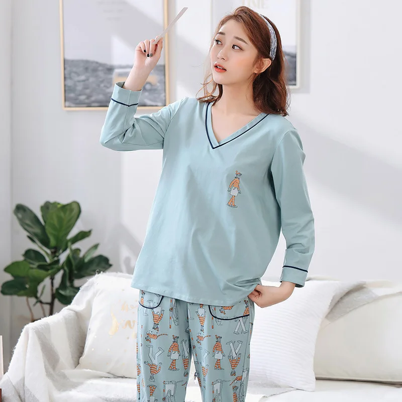 JRMISSLI Высокое качество для женщин Экстра пижамы большого размера 100% хлопковые пижамы Ночная рубашка элегантный благородный домашний