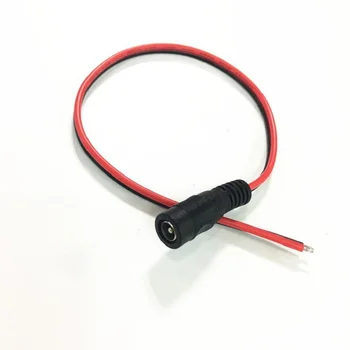 

Copper Monitoring DC Power Cord Plug 5.5 * 2.1 Female Black Red fork Interface DC Cable 30CM 100PCS