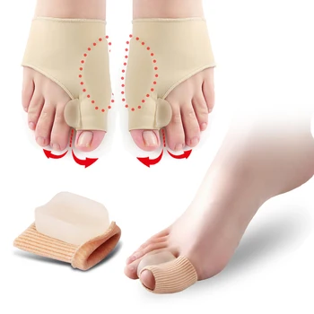 

2Pair/set Toes Separators Bone Thumb Correction Hallux Valgus Bunion Corrector Straightener Socks for Pedicure Foot Care Tools