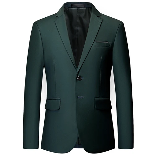 Свадебный высококачественный брендовый деловой Блейзер мужские костюмы куртка/мужской однотонный Повседневный пиджак в деловом стиле большого размера - Цвет: Dark green