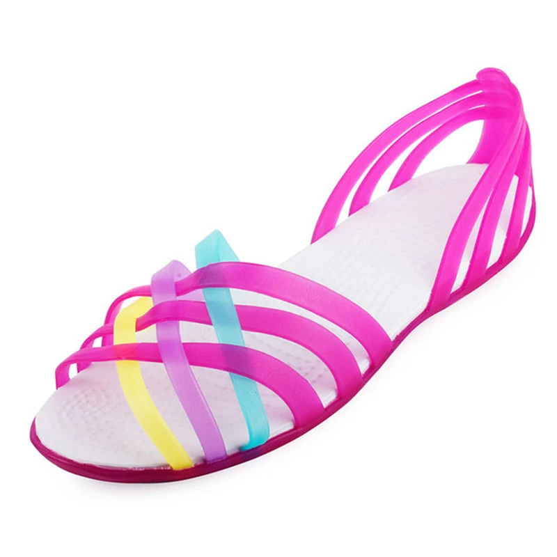 

Jelly Candy Color Sandals Women 2019 Spring Autumn Women Shoes Shallow Sweet Beach Flat Sandals Girls Flats Tenis Feminino
