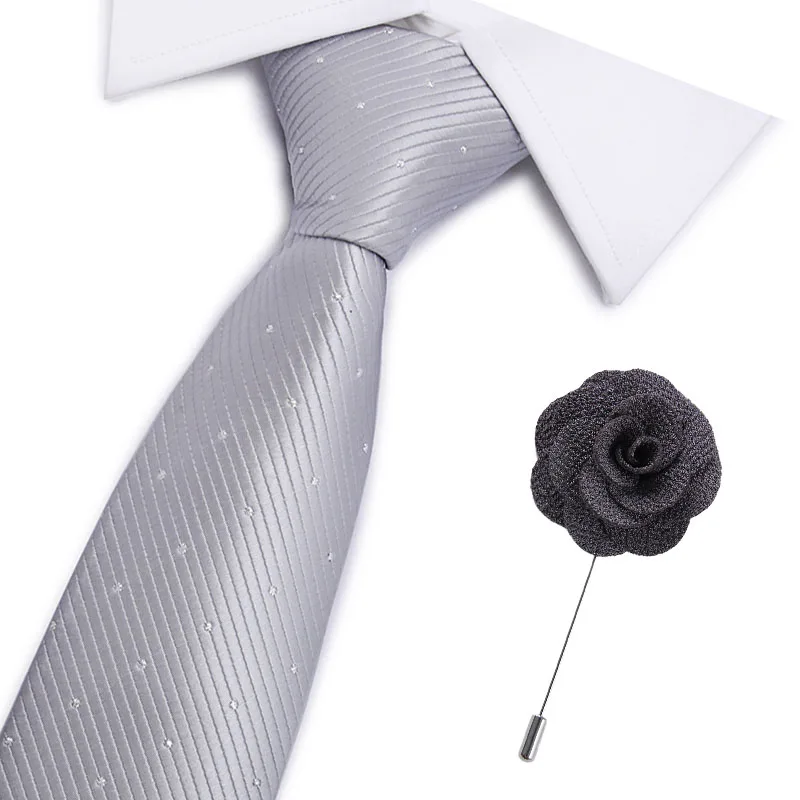 Классический см 7,5 см ширина Твердые Галстук Роскошные для мужчин шелковые галстуки для костюм бизнес Свадебный галстук розовый