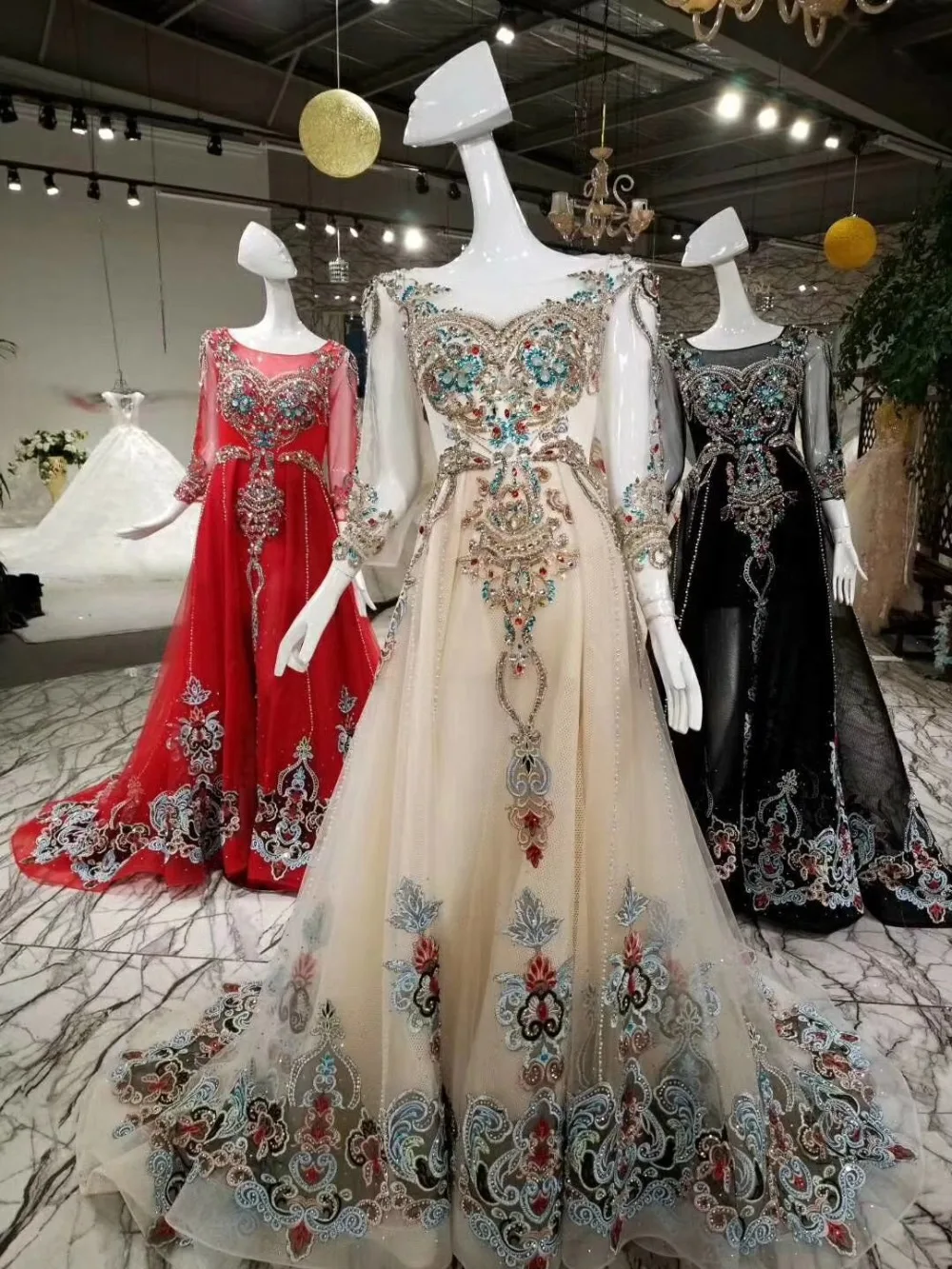 CloverBridal Красный Черный Свет Шампанское Роскошные Потрясающие Стразы драгоценный камень дрель индийские платья A-Line три четверти