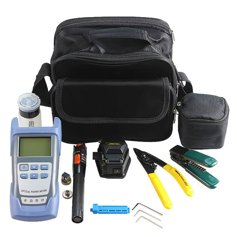 

FTTH Tool Kit with SKL-6C Fiber Cleaver Optical Power Meter 10mW Visual Fault Locator Fiber Optic Stripper