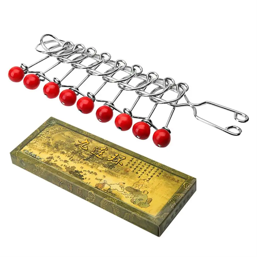 Китайская классическая металлическая головоломка 9 соединяющих колец собрать цепной замок интеллектуальная игрушка