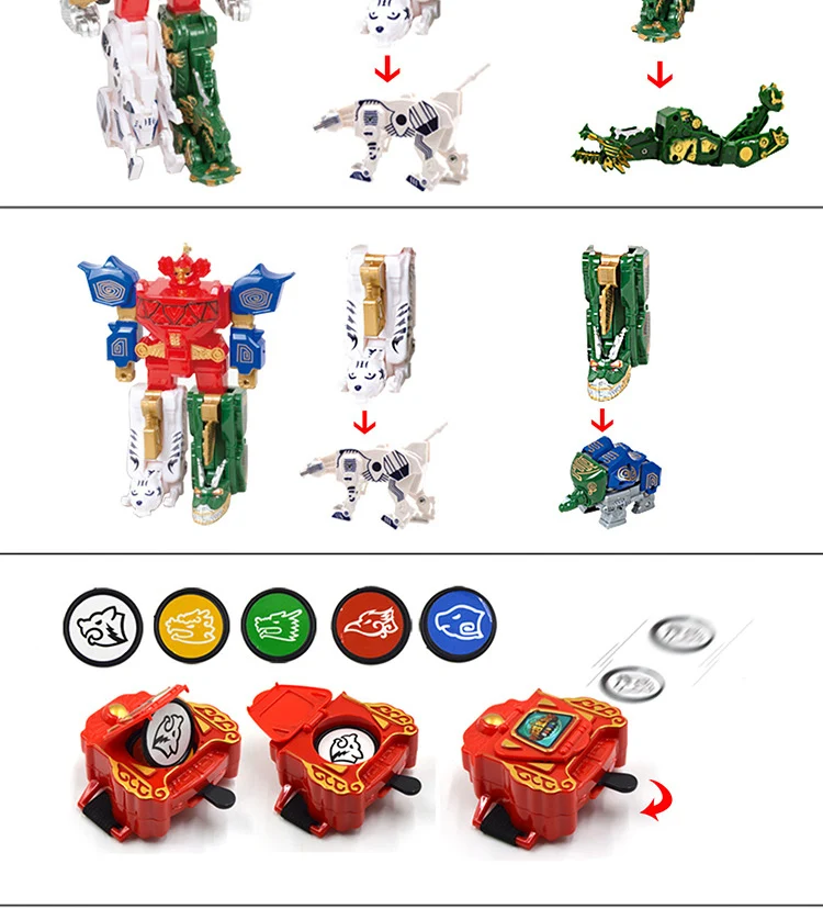 Детские подарки Dinosuar Rangers сборные фигурки куклы игрушки Трансформация Робот Megazord