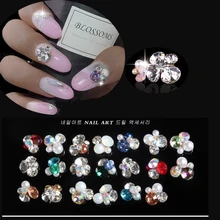 10 pz/lotto Misto stlye 3D Unghie Artistiche Decorazioni Rhinestone di Scintillio di Gioielli Unghie Accessori Gemma 17 colori disponibili MAFANAILS