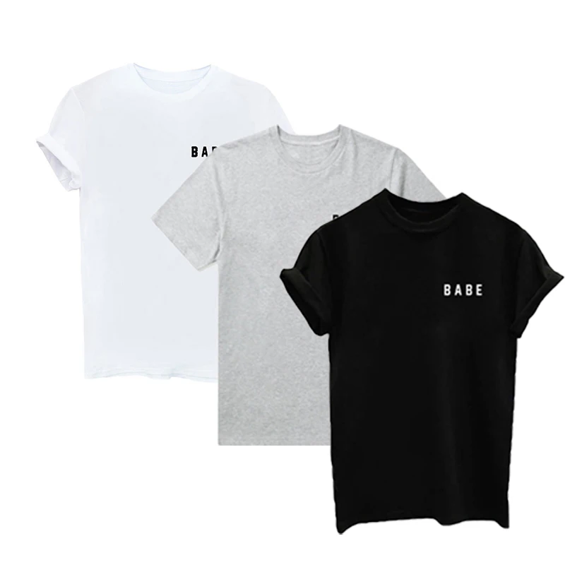 

Letters Print T-Shirt Print Women'S T Shirt Clothes for Lady Fashion Korean Brand White Black Gary Cute Top Tee Youth