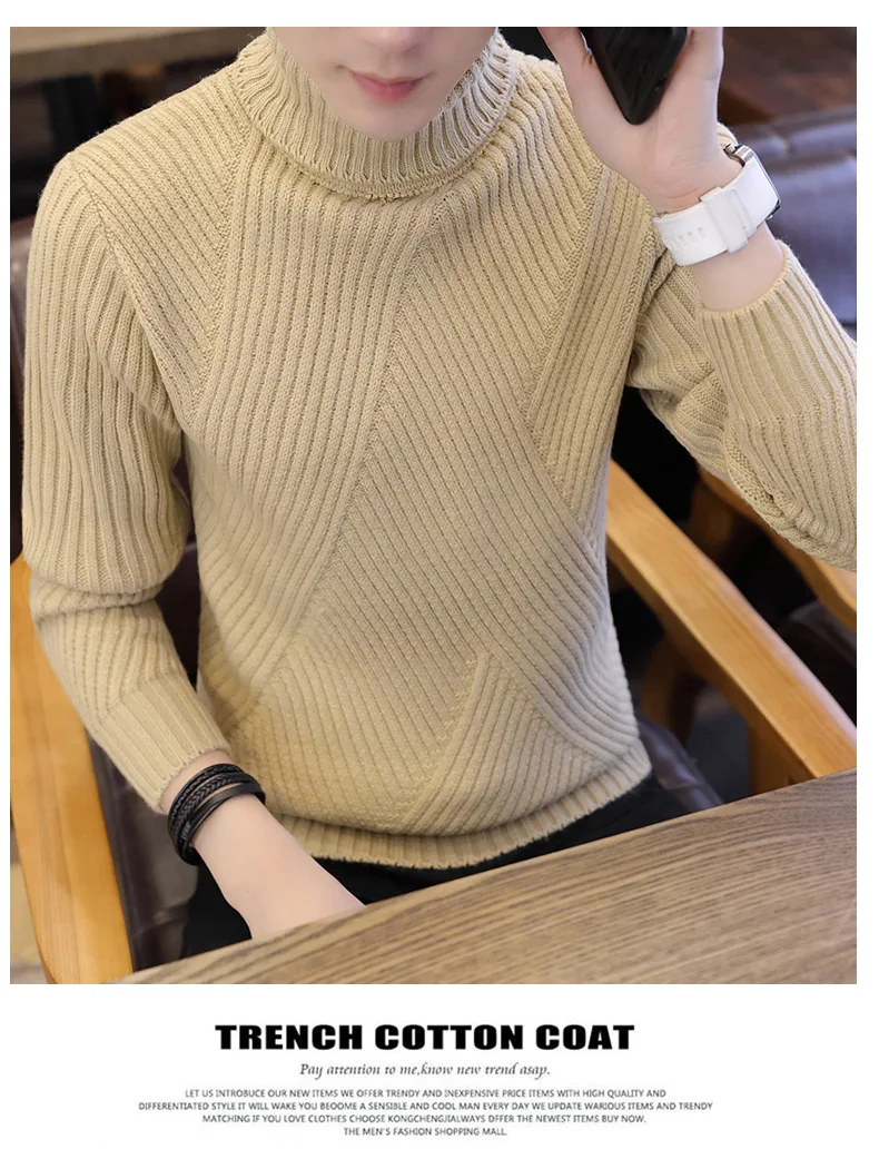 Sweter pulôver de lã camisola masculina de