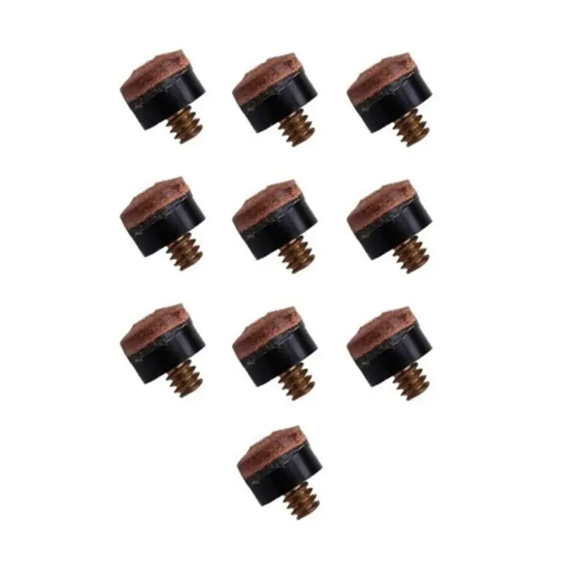 

10Pcs 11mm/0.43in Screw-on Pool Cues Tips Replacement Professional Billiard Balls Supply Repair Tool Snooker Game Club Accessor