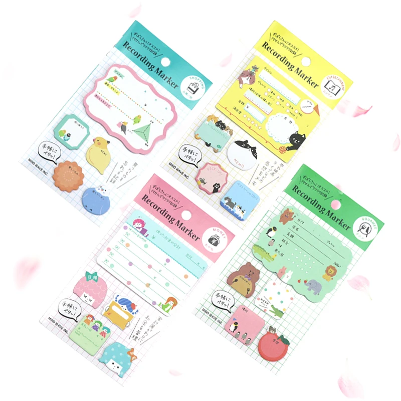 4pcs Notitieboekjes Note Paper Notas Adhesivas Gato Memos Sticky Notes Libreta Kawaii Index Tabs Cancelleria Briefpapier Block
