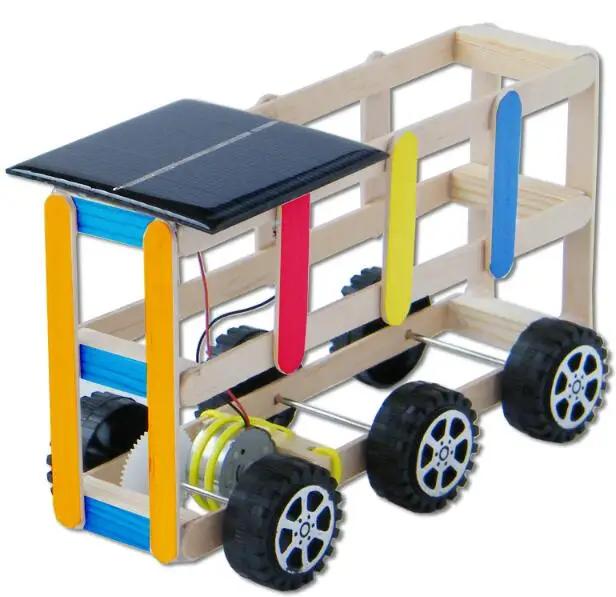 Double Layer Solar Toys Bus DIY Toy Model Accessories For DIY Car Model and Scientific Experiments Double Layer Solar Toys Bus DIY Toy Model Accessories For DIY Car Model and Scientific Experiments