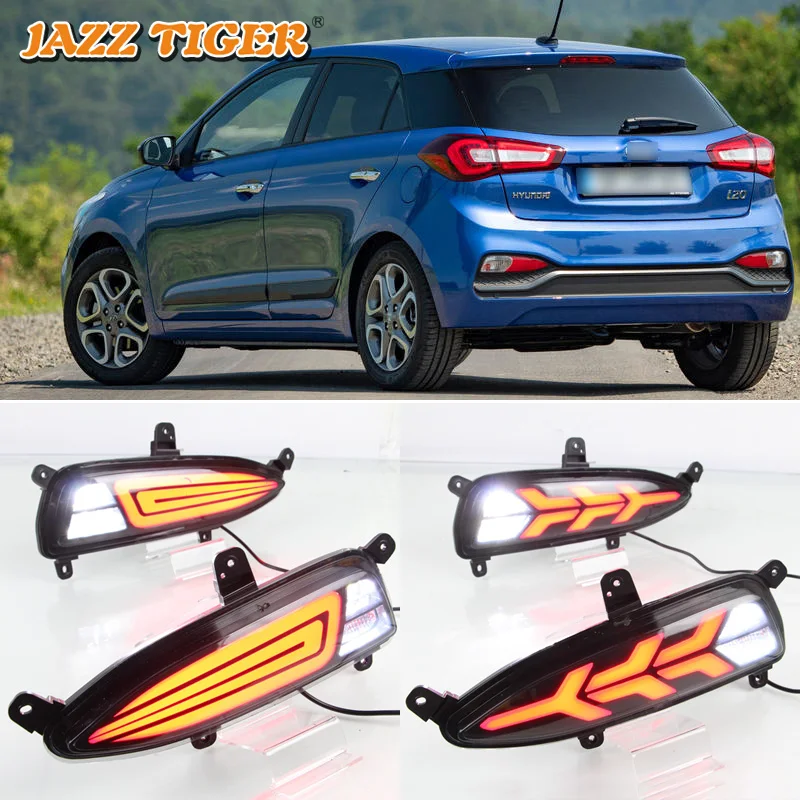 

JAZZ TIGER Multi-functions Car LED Rear Fog Lamp Brake Light Bumper Light Reverse Light Decoration For Hyundai I20 2018 2019
