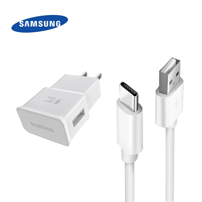 Адаптер samsung Galaxy US Plug быстрое зарядное устройство Быстрая быстрая зарядка 1,5 M type C кабель для Galaxy S10 S8 S9 Plus A30 A50 A70 Note 10