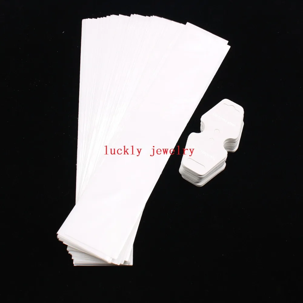 

Lot 100 set White Packaging Jewelry Plastic OPP Self Seal Bag Necklace bags with Tags Fashion set
