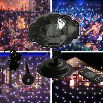 

LED Projector Lights Remote Controll Waterproof Outdoor Snowflake Spotlight Lamp For Christmas With EU Plug