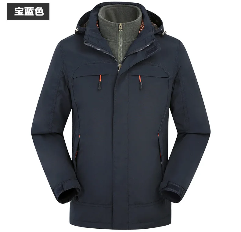 NIAN JEEP брендовая одежда Стиль зимнее платье для мужчин ветровка куртки и пальто 3 в 1 подкладка и шляпа съемный 130