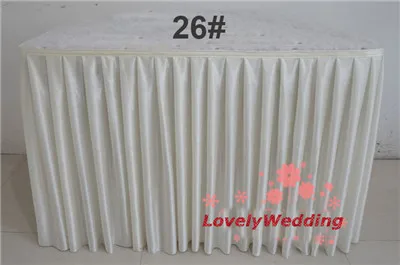 6FT. Long Ice Silk Wedding Table Skirt For Table Cover Cloth Linens Decoration Skirting For Wedding Party