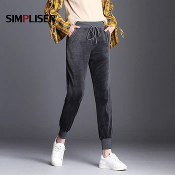

Drawstring Elastic Waist Women Harem Pants 2018 Fashion Sweatpants Black Blue Big Size 6XL Joggers Casual Trousers 2018 Winter