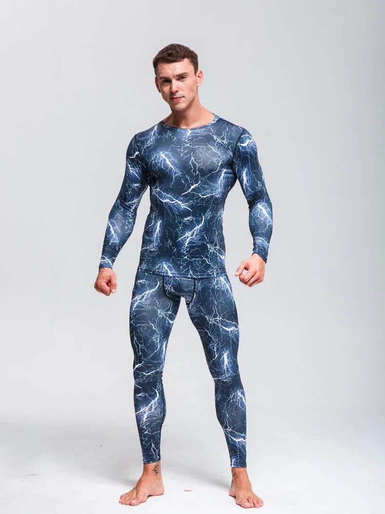 Мужское нижнее белье комплект термобелье спортивный костюм компрессионные быстросохнущие колготки спортивные термобелье - Цвет: thermal underwear 1