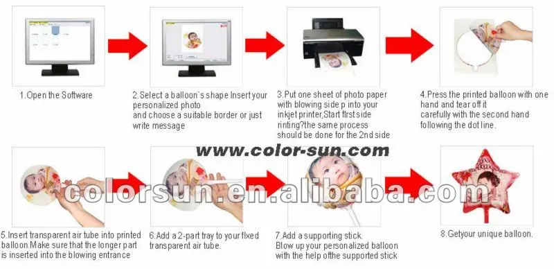 A4 size Inkjet Printable DIY Photo Balloons (18cm)
