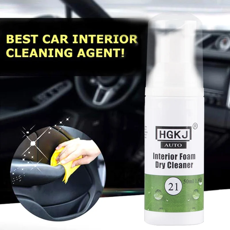 

50ml Auto Dry Cleaning Interior Foam No Wash Dry Cleaner Interior Leather Cleaning Retreading Agent Rust Remover Car Accessories