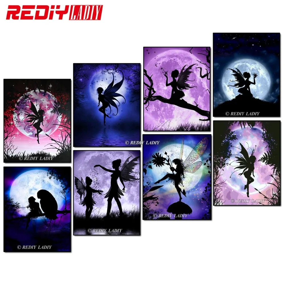 

REDIY LADIY DIY Diamond Painting Cross Stitch Fairy Angel Crystal Diamond Embroidery Needlework Full Diamond Set Home Decorative