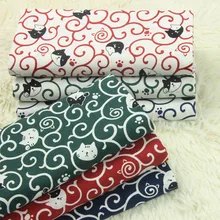 Половина ярд импорт Чистый хлопок мягкий бриз кошка печать ткани, ручной DIY одежды платье сумка ткань A789