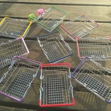 Игрушка Моделирование Прекрасный мини металлическая корзина для покупок игрушечный супермаркет кукла мебель Творческое Оформление рабочего стола детская игрушка забавная