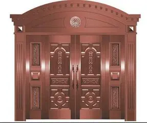 Бронзовые дверные безопасности Медь входные двери под старину Медь Ретро дверь двойные ворота входные двери H-c1