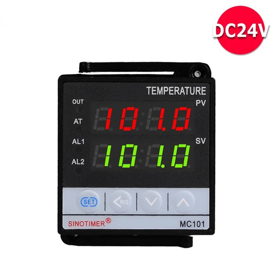 

MC101 Power Supply 24VDC Fahrenheit or Celsius Display PID Temperature Controller SSR with Relay Output for Heat with Alarm