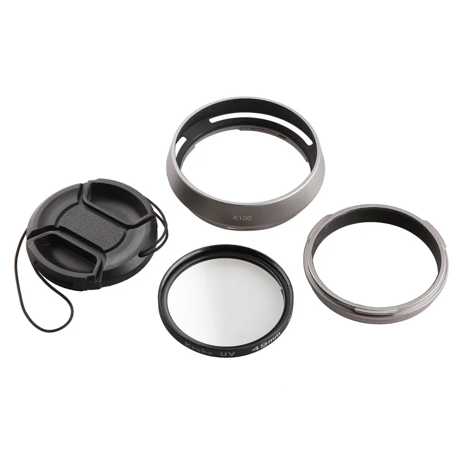 4In1 Set For Fujifilm Fuji X100 X100s X100t Camera Lens Adapter + Lens
