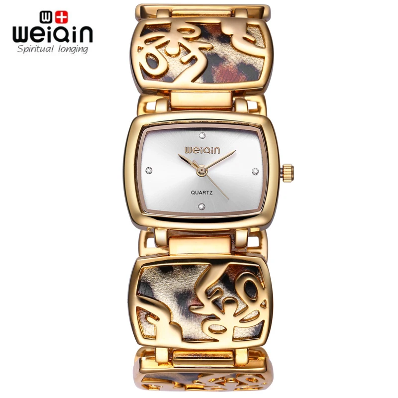 

WEIQIN Leopard Bracelet Watches Women Fashion Rhinestone Gold Watch Quartz-watch Hour Gift for Her reloje mujer 2016 relogios