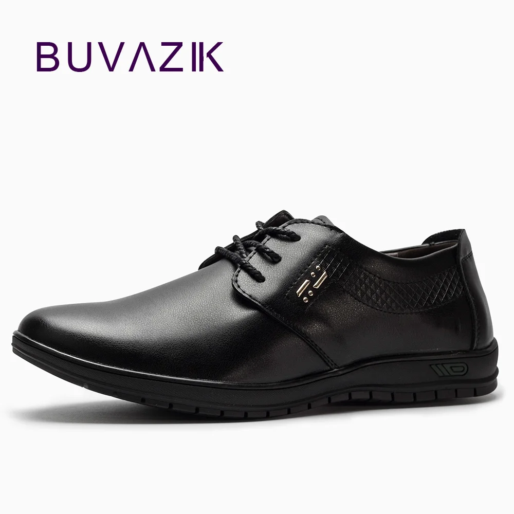 

BUVAZIK men's leather casual shoes for 2018 new spring ,lace-up Oxfords, comfortable and soft leather shoes men