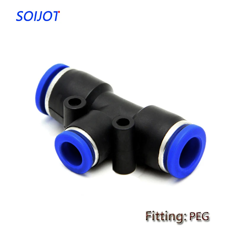 

10pcs PEG High Quality Multi Touch Plastic Pneumatic Unequal Diameter Air Pipe Fitting t Type 3 Way PEG Quick Couplin