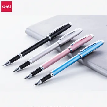 

Deli Fountain Pen Student Writing Office Business Signature Ink Pen Calligraphy Practice Fountain Pen 0.38mm Stationary Supplies