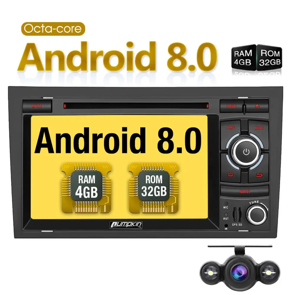 Cheap Pumpkin Octa-core 4G+32G Stereo 2Din Android 8.0 Car Audio Radio GPS Navigation Car Multimedia DVD Player For Audi A4 2003-2008 0 Cheap Pumpkin Octa-core 4G+32G Stereo 2Din Android 8.0 Car Audio Radio GPS Navigation Car Multimedia DVD Player For Audi A4 2003-2008 0