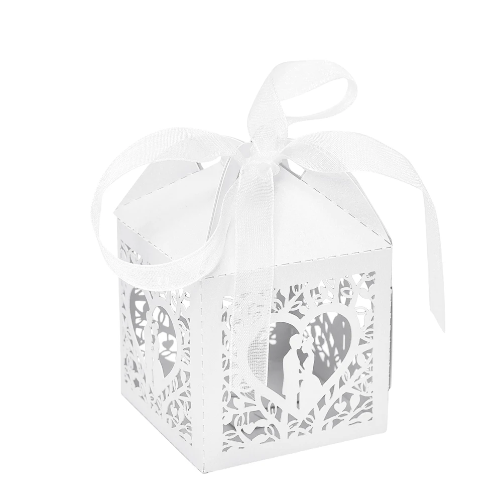 10 шт./компл. «любящее сердце» в виде жениха и невесты коробка конфет вечерние свадебные полые Baby Shower сувениры подарки