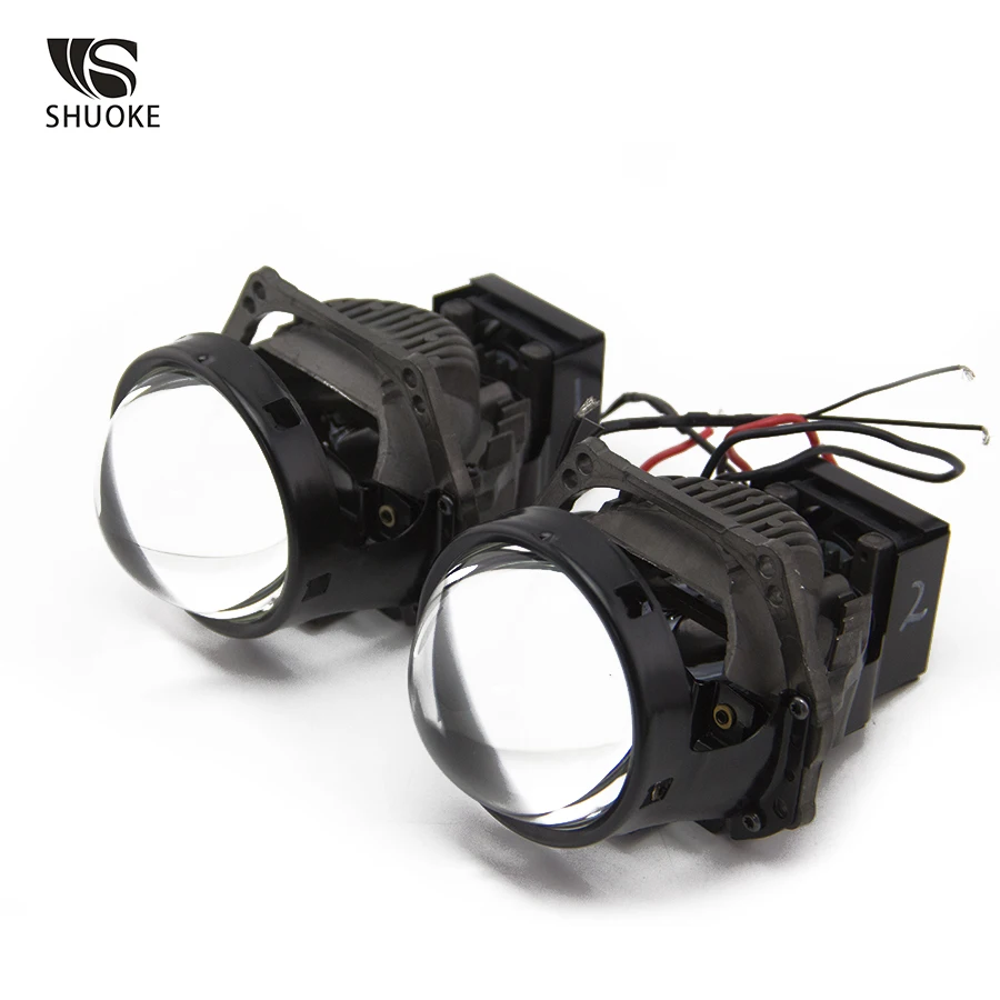 

SHUOKE 3.0 Inch Bi-LED Projector Lens Light 12V 3A 37W 6000K 7000LM 50000h Life 2 PCS Bi Projector Headlight Free Shipping