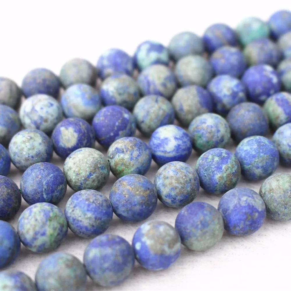 

Wholesale Natural Matte Chrysocolla Beads,4mm 6mm 8mm 10mm 12mm 14mm 16mm Chrysocolla Round Beads.DIY Jewelry Making Beads