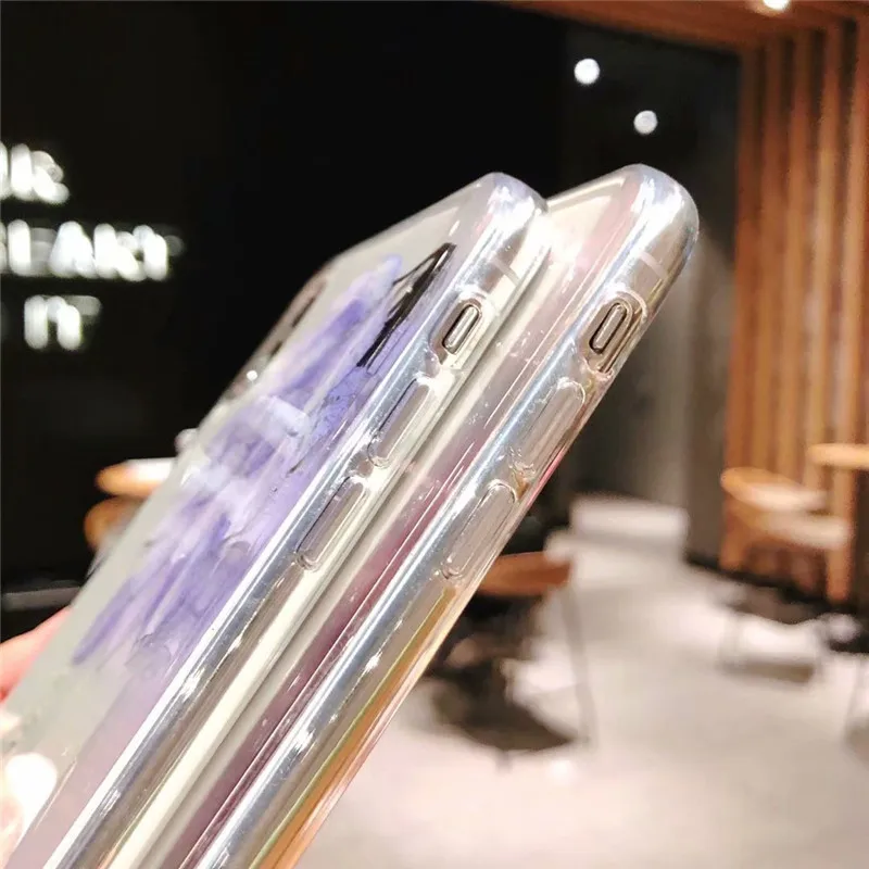 DIS чехол настоящий высушенный чехлы с цветочным принтом для iPhone XS MAX XR ручная