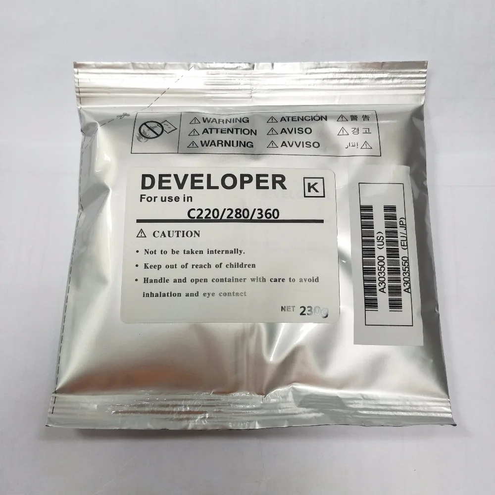 250g 1PCS CMYK Compatible for Konica Minolta C220 280 360 Developer