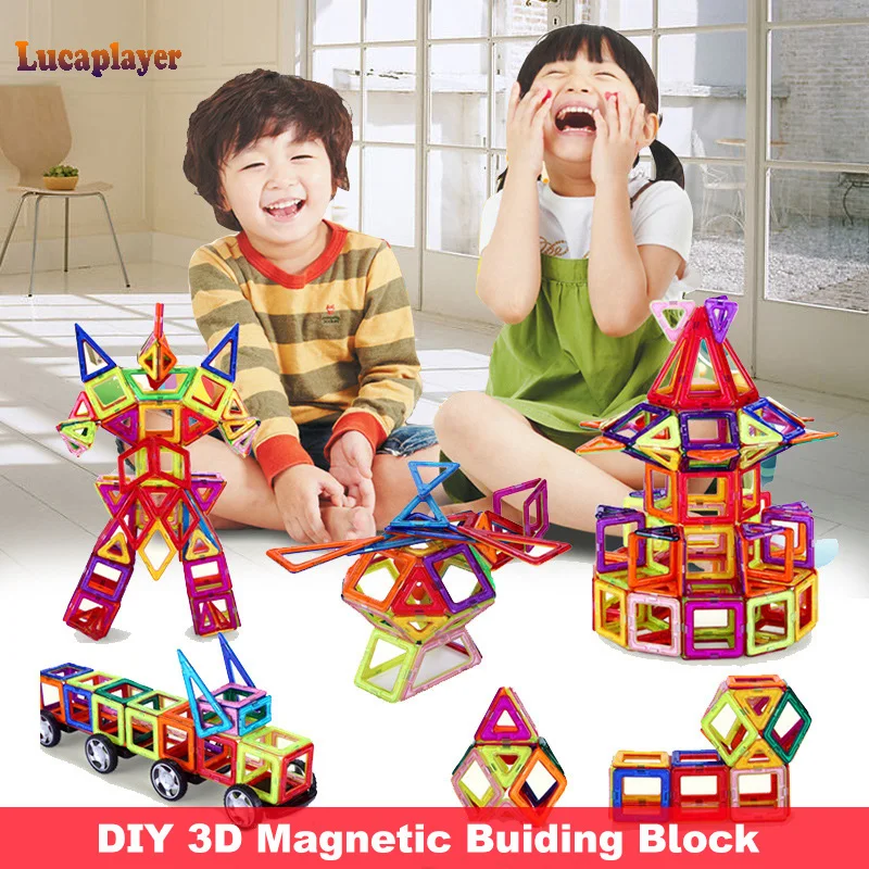 

Lucaplayer Magnetic Designer Construction & Building Toys Big Size Magnetic Blocks Magnets Building Blocks Toys For Kids Gift