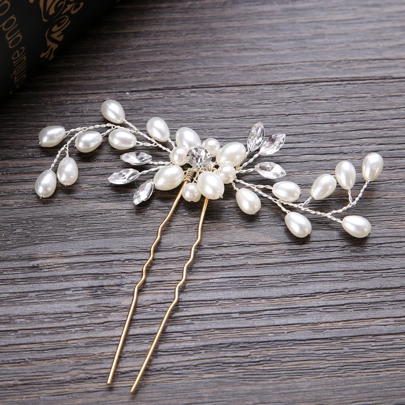 1-PC-Rose-Gold-Silver-Hair-Jewelry-Handmade-Bride-Pearl-Tiaras-Hairpins-Rhinestone-Hair-Clips-For