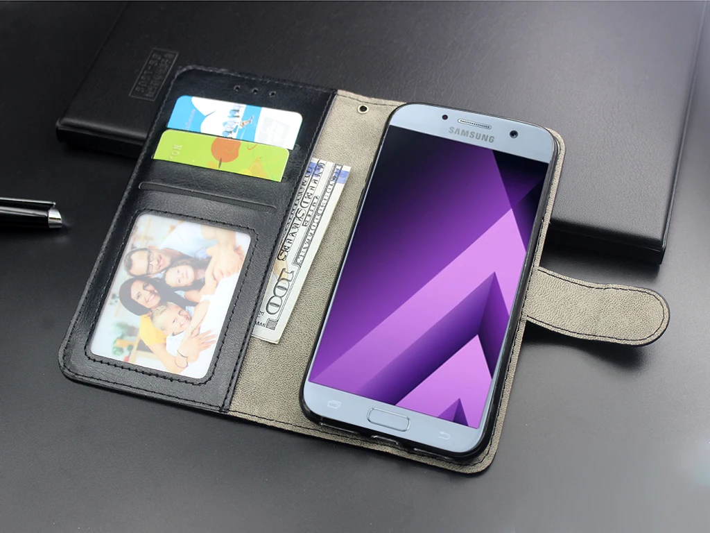 Роскошный кожаный чехол-книжка для samsung Galaxy A7, A3, A5, A6, A8 Plus,,,, чехол-бумажник с отделением для карт, ТПУ, силиконовый чехол