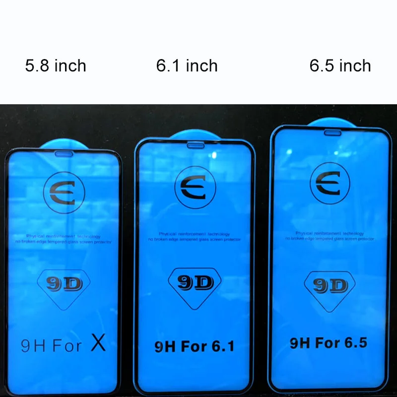 Защитное стекло 9D с полным покрытием для iPhone X XR XS max Защитная пленка экрана iphone