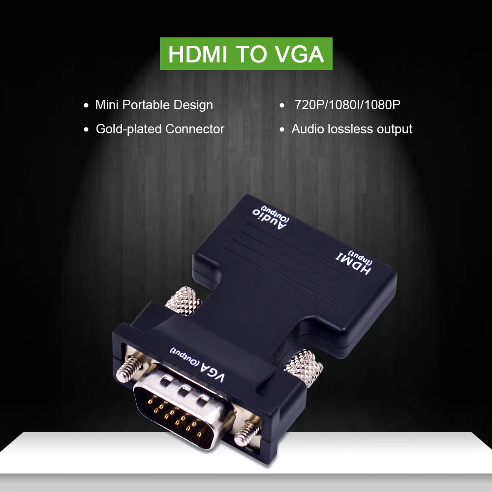 CHIPAL для HDMI в VGA конвертер HDMI2VGA адаптер с аудио кабелем для ПК настольный ноутбук STB до 1080P HDTV монитор проектор